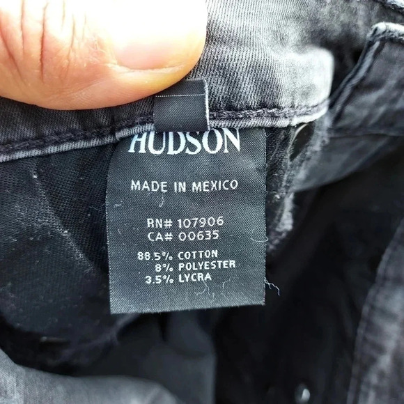 Hudson Harkin Crop Super Skinny Cuff Black Womens Jeans 25 - Picture 13 of 15